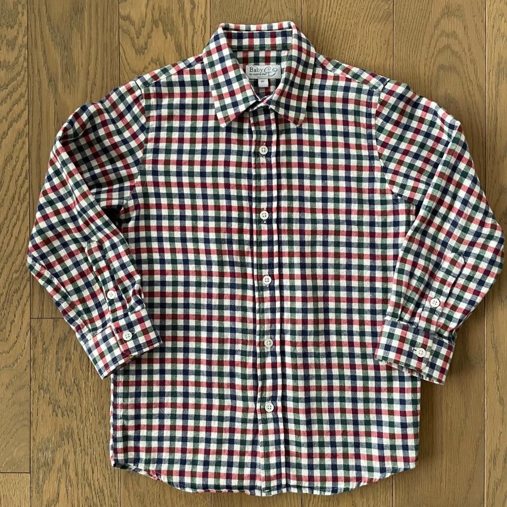 CZ Boys' Plaid Brushed Twill Button Down Shirt